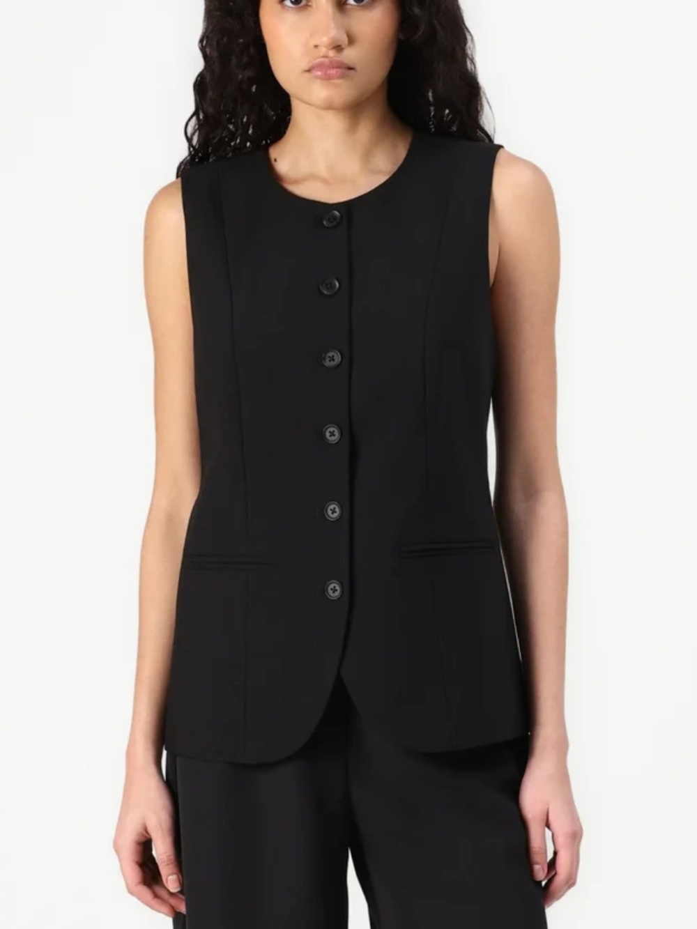 ONLY Tailored Malena Long Black Vest Waistcoat Black Women’s Size Small